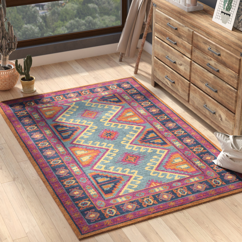 Bloomsbury Market Robbins Teal/Bright Purple Area Rug Wayfair